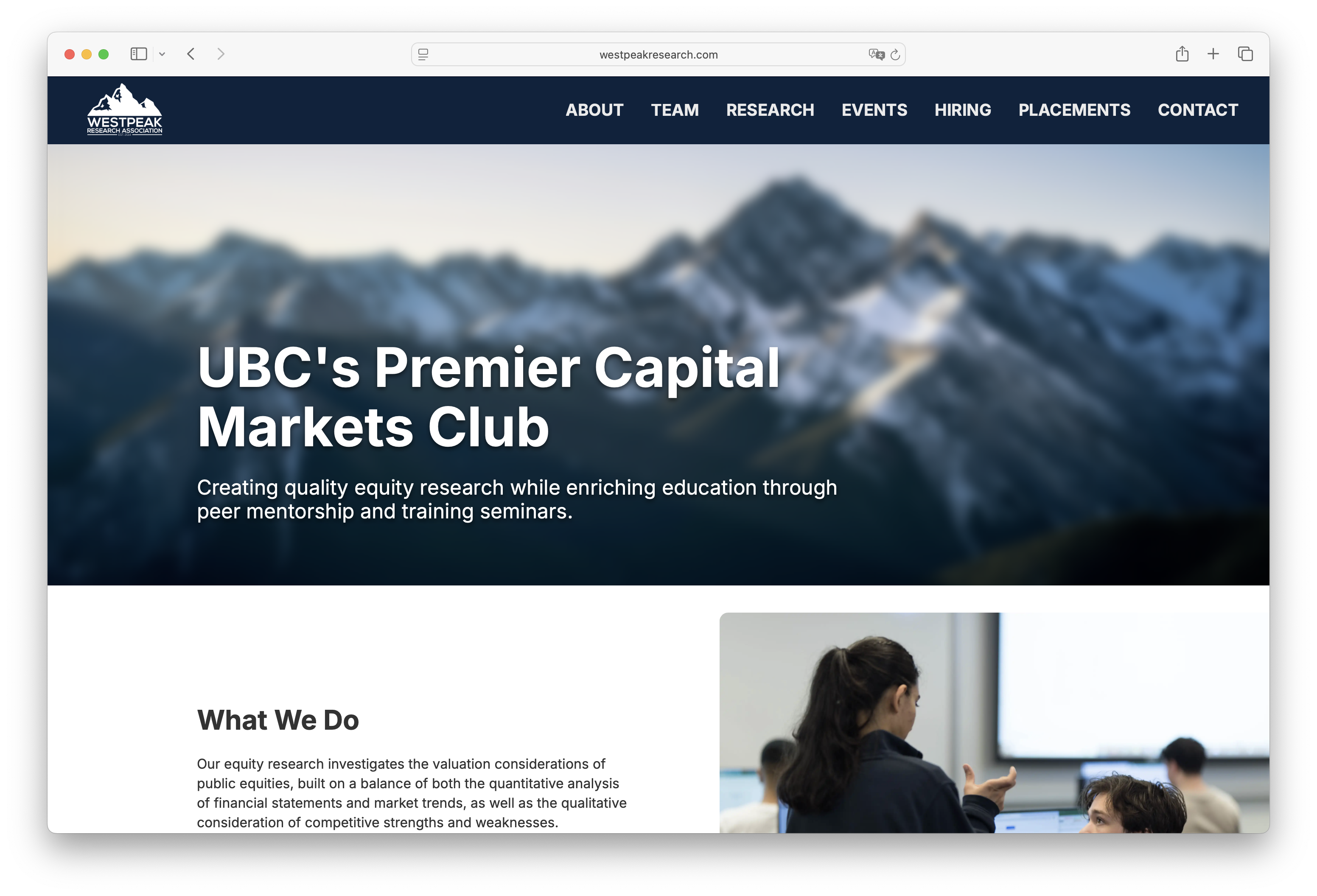 WestPeak Research Website